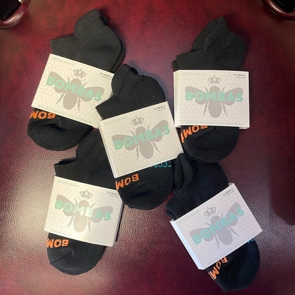Bombas Black Socks LOT OF FIVE PAIRS, Youth XS (New) no Show low - Picture 1 of 11